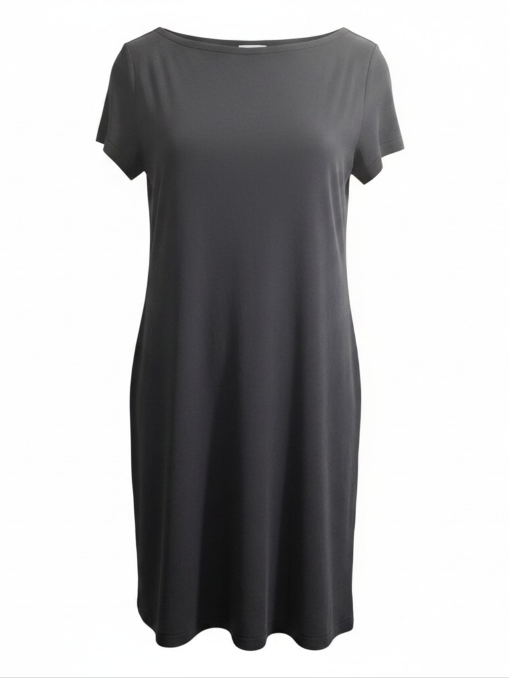 Talbots Charcoal Gray Short Sleeve Midi Dress